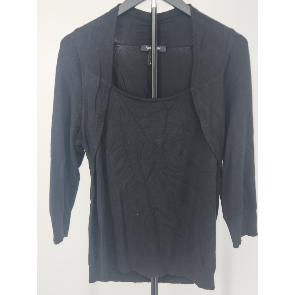 White House Black Market Black Twin Set Shrug and Tank Top Size L